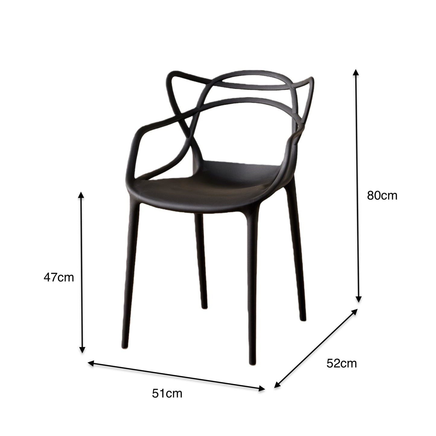 Silla Palermo, Color Negro, con Espaldar y Diseño Moderno