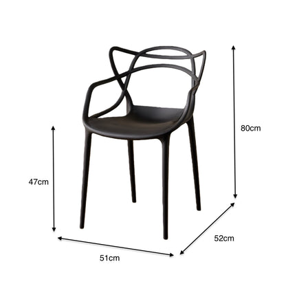 Silla Palermo, Color Negro, con Espaldar y Diseño Moderno