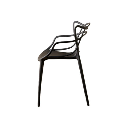 Silla Palermo, Color Negro, con Espaldar y Diseño Moderno