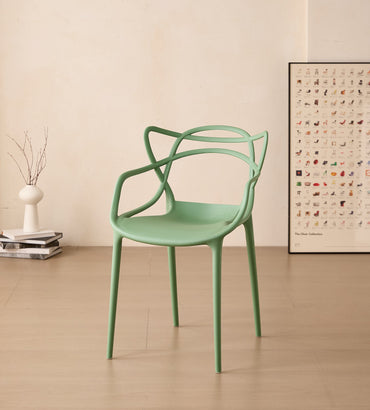 Silla Palermo, Color Verde, con Espaldar y Diseño Moderno