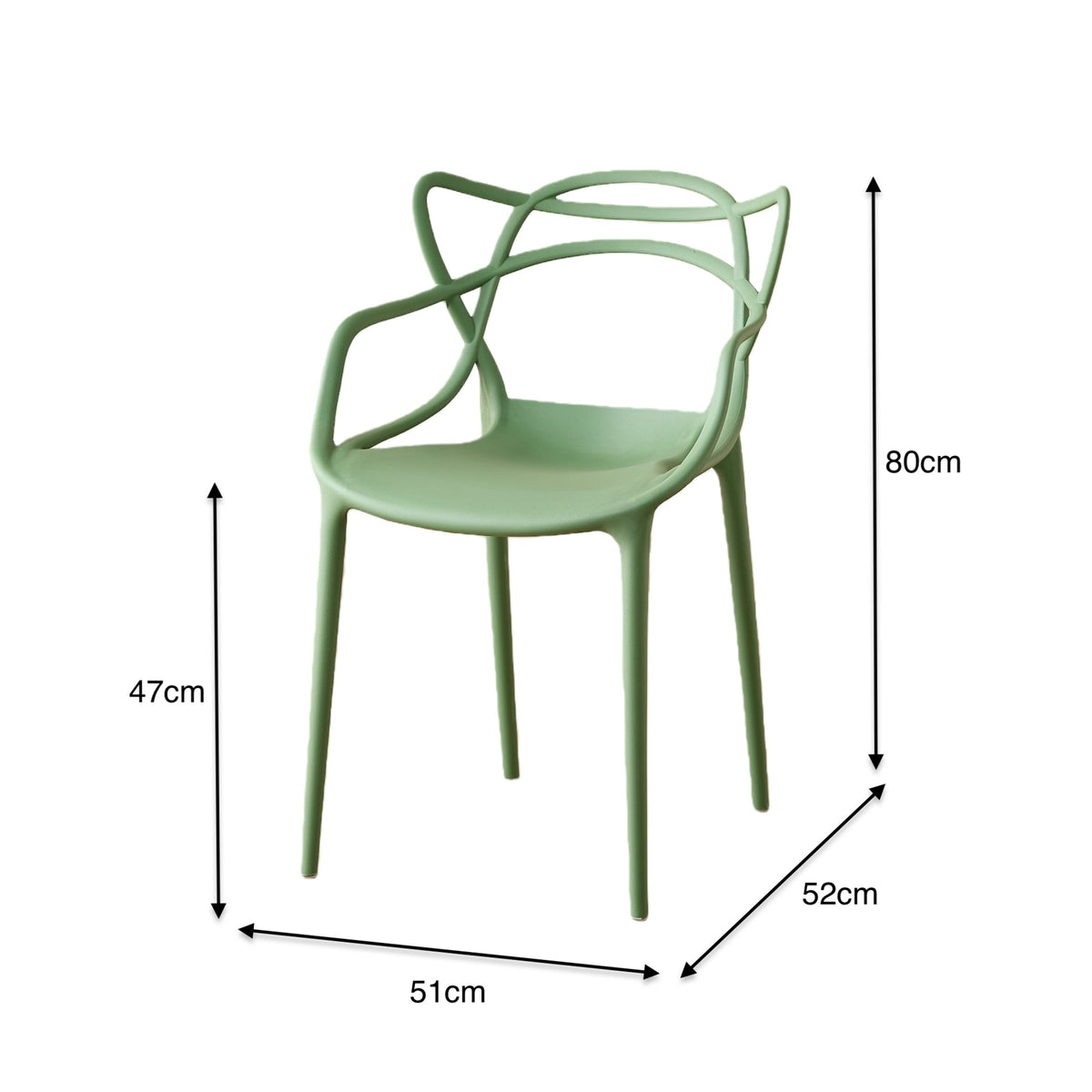 Silla Palermo, Color Verde, con Espaldar y Diseño Moderno