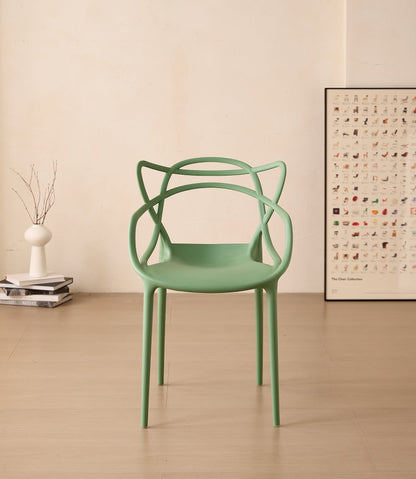Silla Palermo, Color Verde, con Espaldar y Diseño Moderno