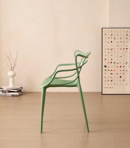 Silla Palermo, Color Verde, con Espaldar y Diseño Moderno