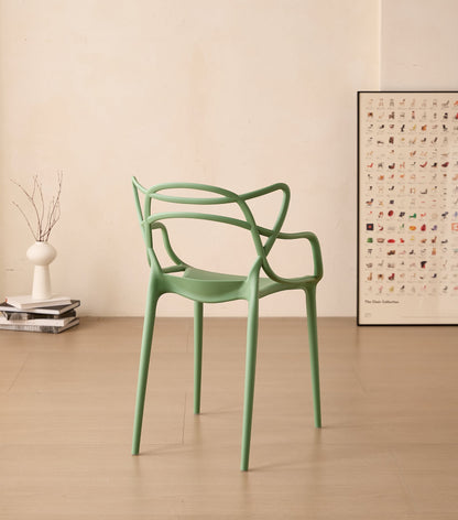 Silla Palermo, Color Verde, con Espaldar y Diseño Moderno