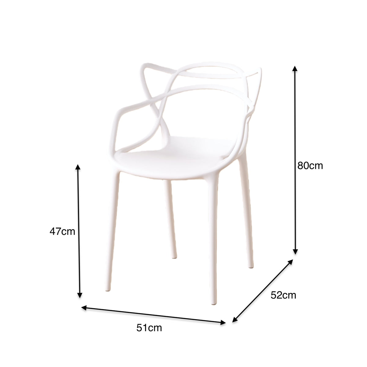 Silla Palermo, Color Blanco, con Espaldar y Diseño Moderno