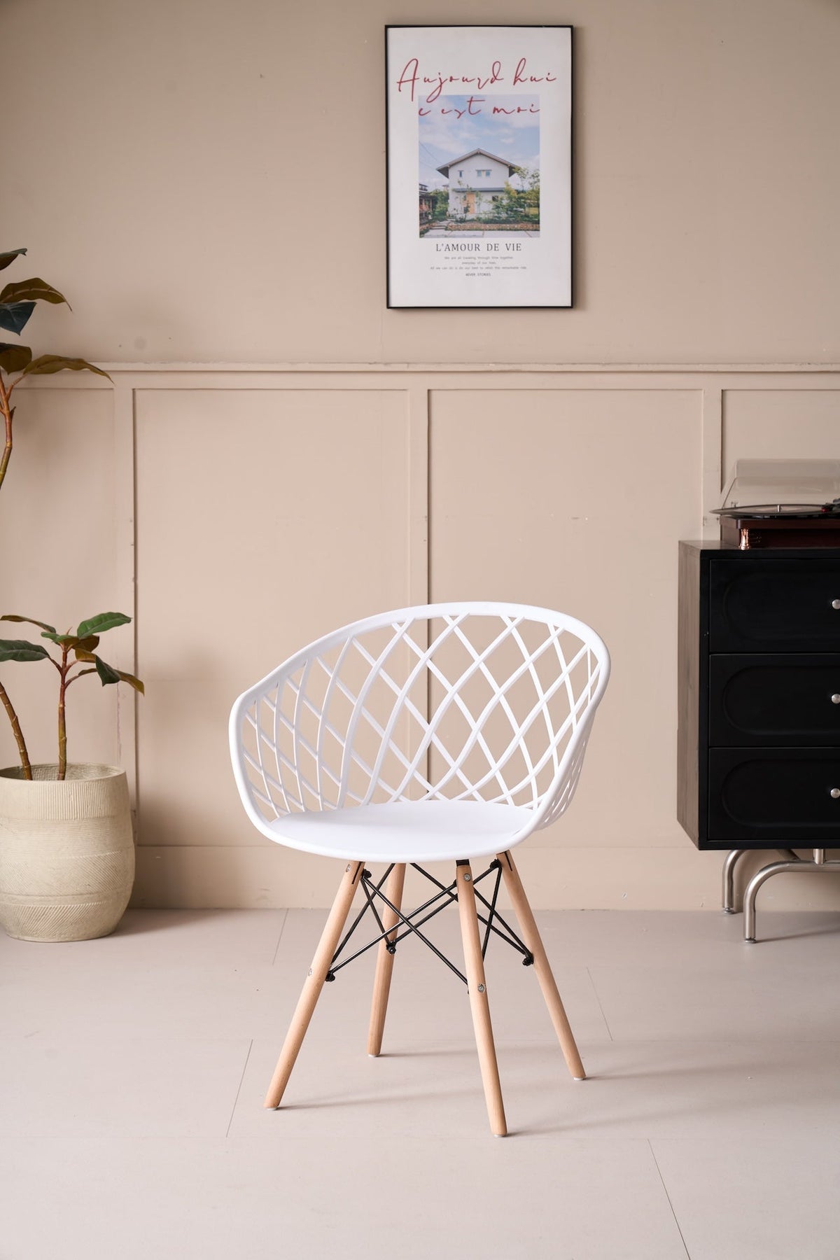 Silla Oasis con Brazos, Color Blanco, con Espaldar