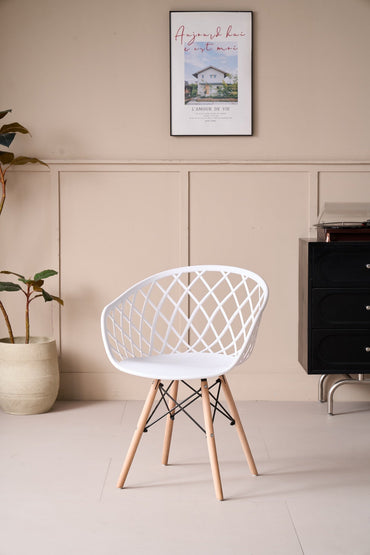 Silla Oasis con Brazos, Color Blanco, con Espaldar