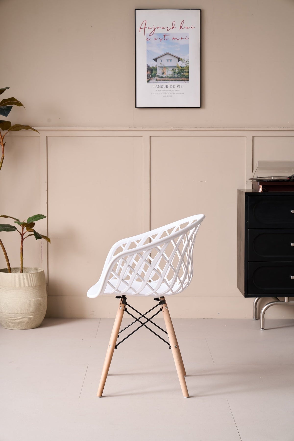 Silla Oasis con Brazos, Color Blanco, con Espaldar
