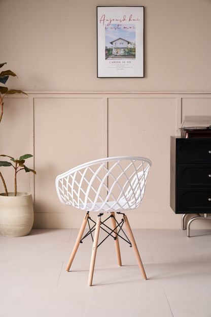 Silla Oasis con Brazos, Color Blanco, con Espaldar