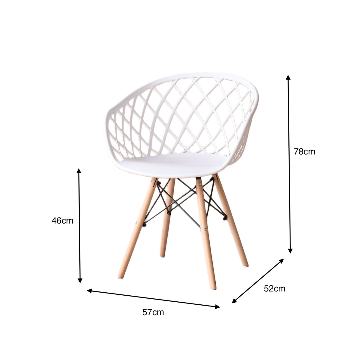 Silla Oasis con Brazos, Color Blanco, con Espaldar