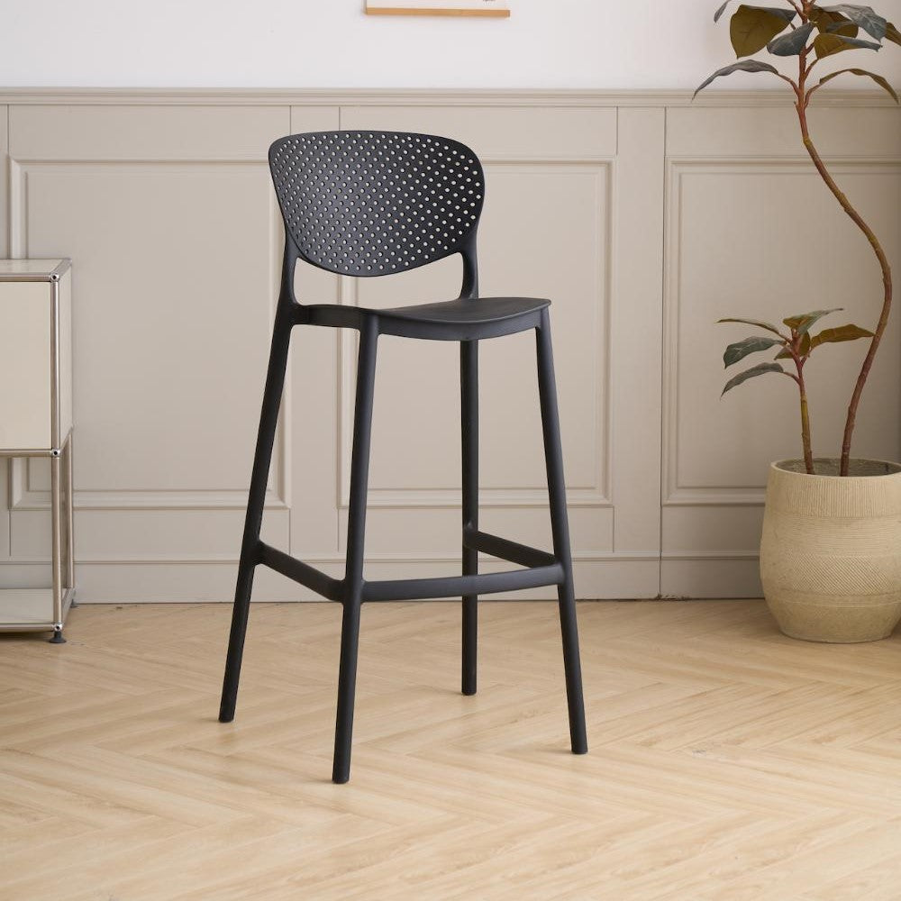 Silla para Bar Río, Color Negro, Diseño Moderno