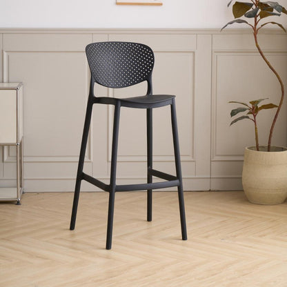 Silla para Bar Río, Color Negro, Diseño Moderno