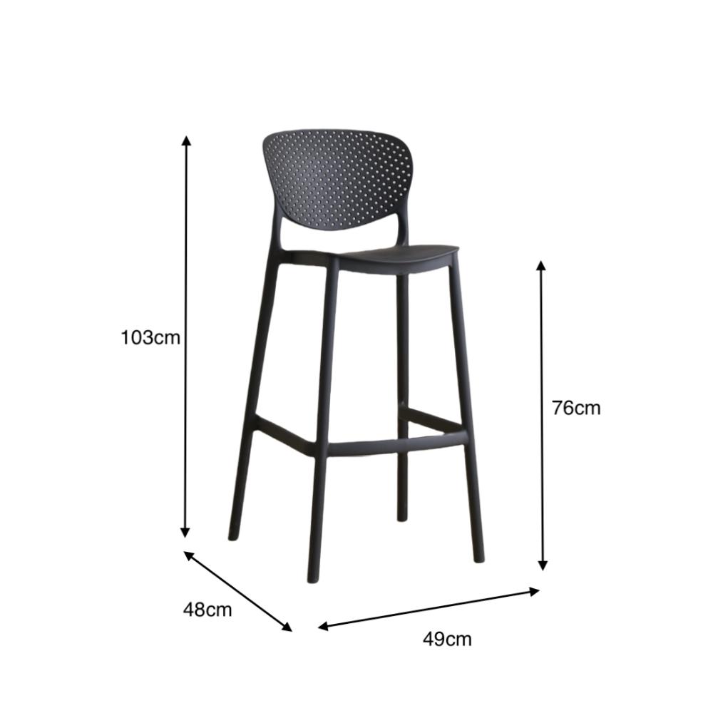 Silla para Bar Río, Color Negro, Diseño Moderno