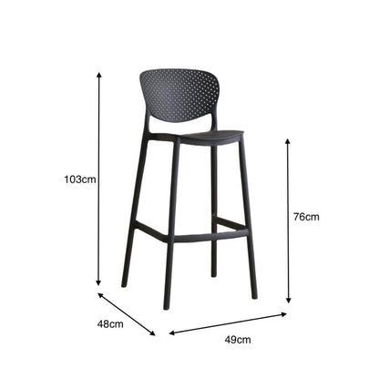 Silla para Bar Río, Color Negro, Diseño Moderno