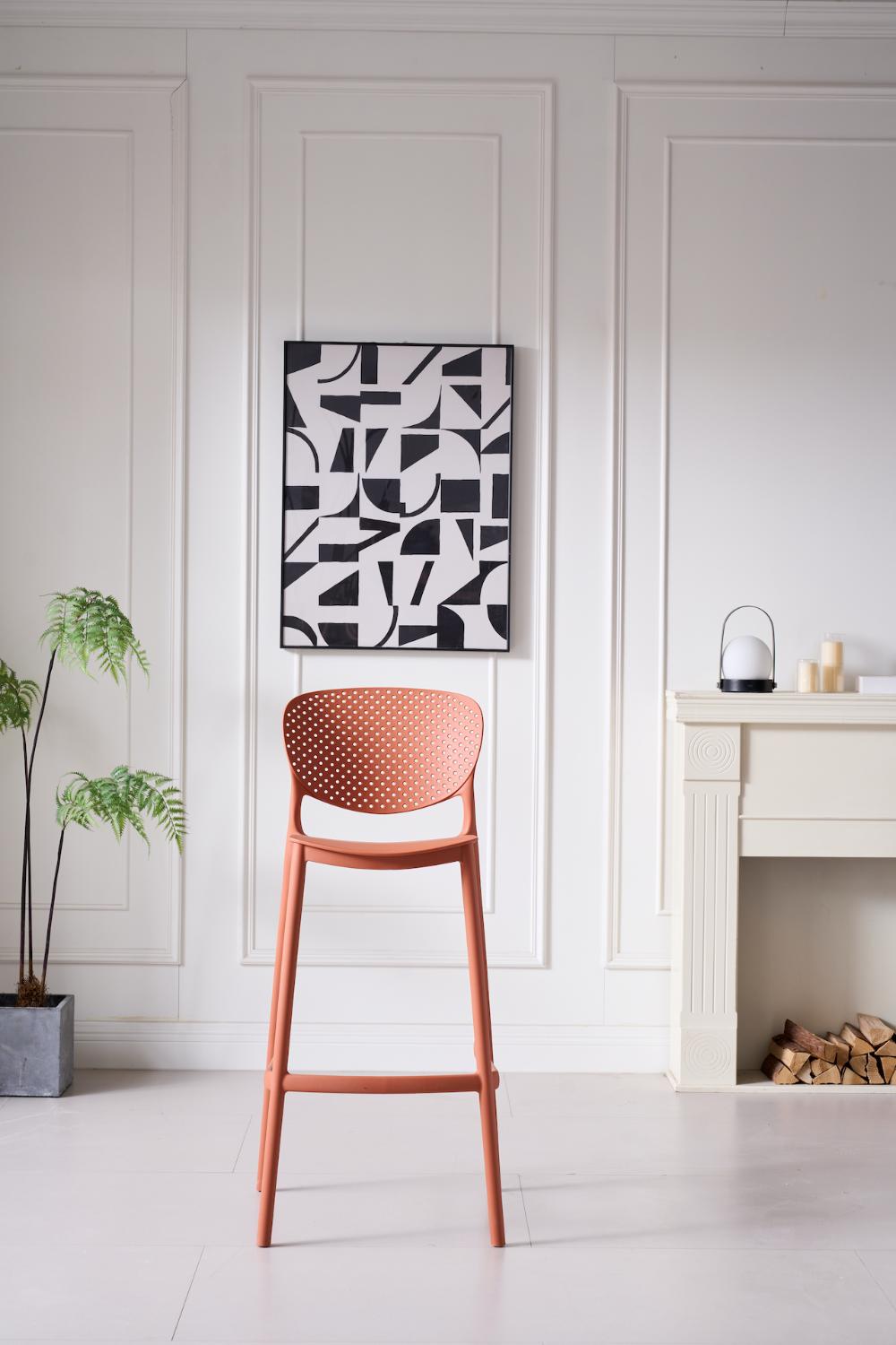 Silla para Bar Río, Color Terracota, Diseño Moderno
