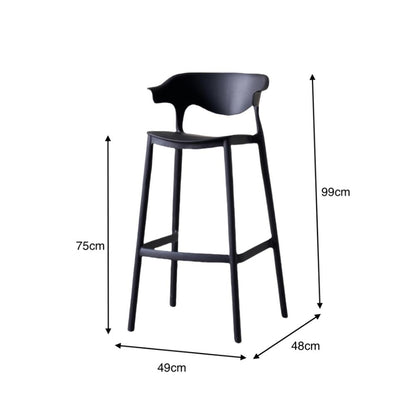 Silla para Bar Elena, Color Negro, Diseño Moderno