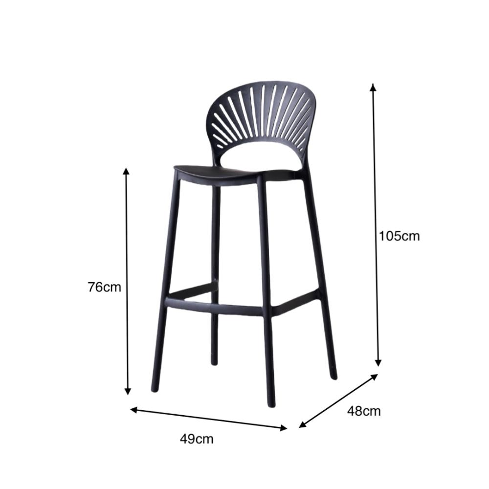 Silla para Bar Paraíso, Color Negro, Diseño Moderno