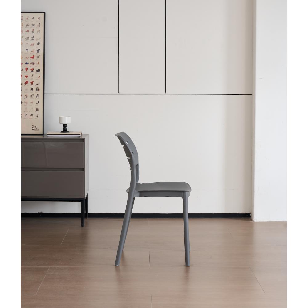 Silla Harriman, Gris Oscuro, con Medio Espaldar y Diseño Minimalista