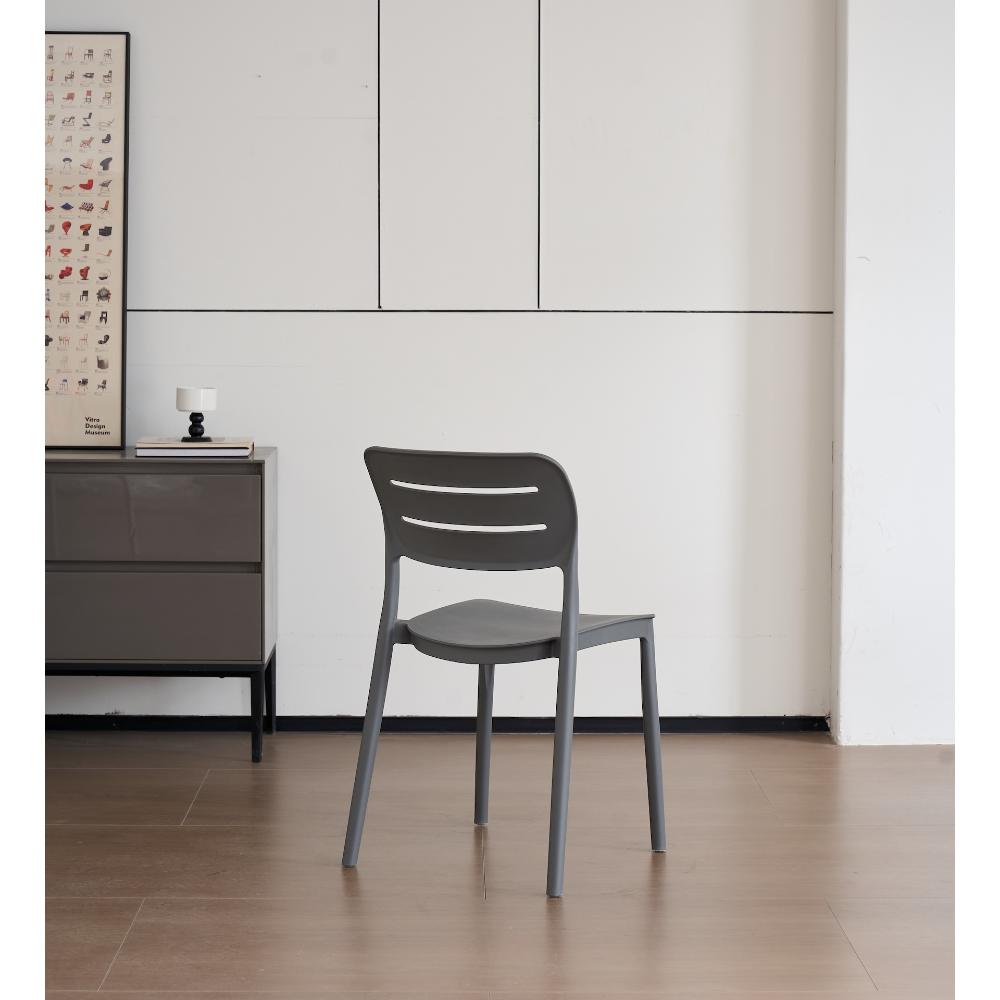 Silla Harriman, Gris Oscuro, con Medio Espaldar y Diseño Minimalista