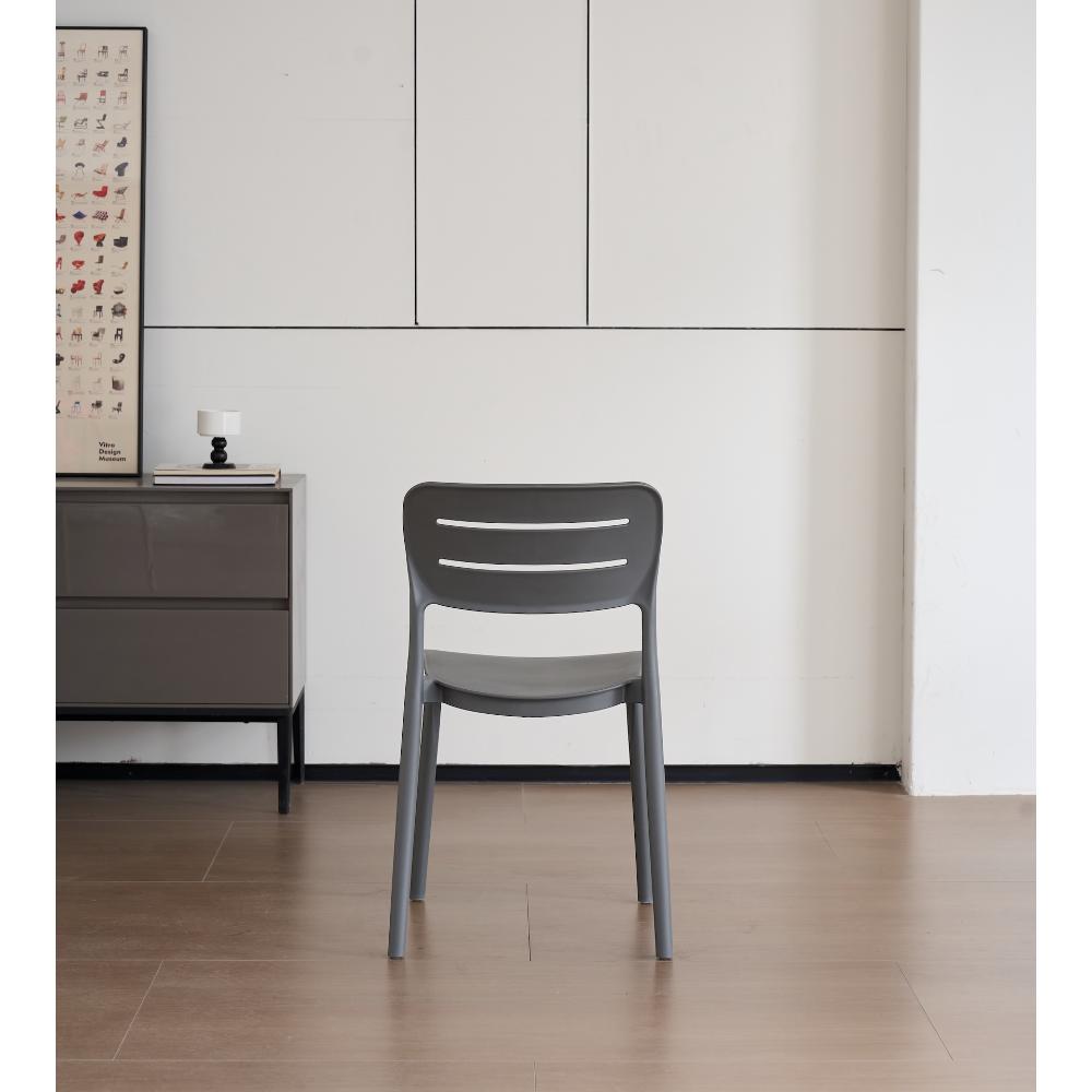 Silla Harriman, Gris Oscuro, con Medio Espaldar y Diseño Minimalista