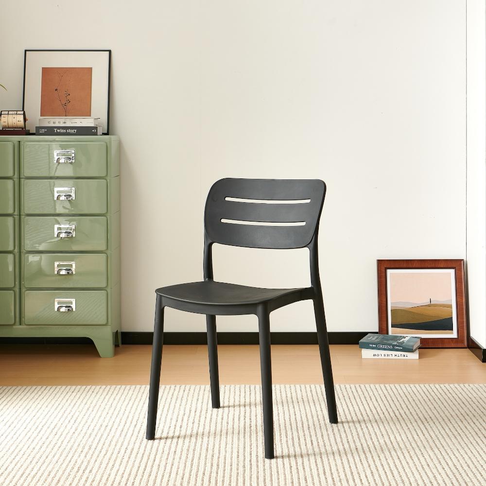 Silla Harriman, Negro, con Medio Espaldar y Diseño Minimalista