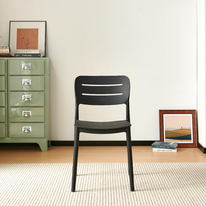 Silla Harriman, Negro, con Medio Espaldar y Diseño Minimalista