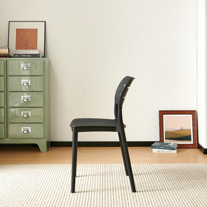 Silla Harriman, Negro, con Medio Espaldar y Diseño Minimalista