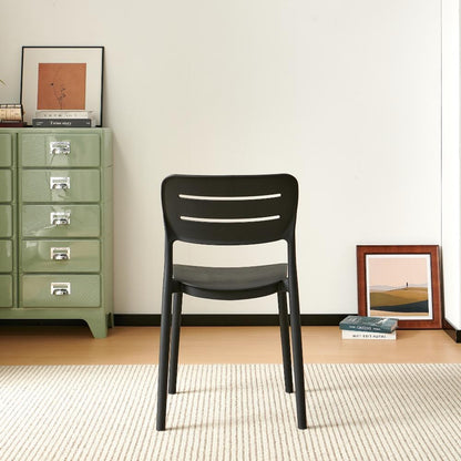 Silla Harriman, Negro, con Medio Espaldar y Diseño Minimalista