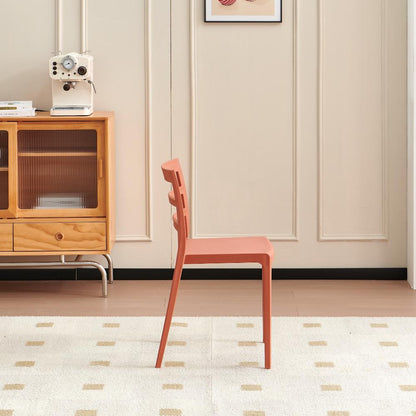 Silla New York, Terracota, con Espaldar en Líneas y Diseño Minimalista