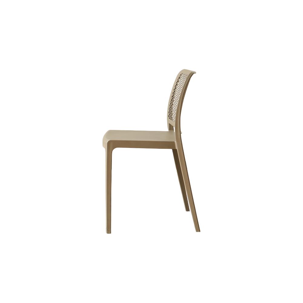 Silla Manhattan, Taupe, con Espaldar en Rejilla y Diseño Minimalista