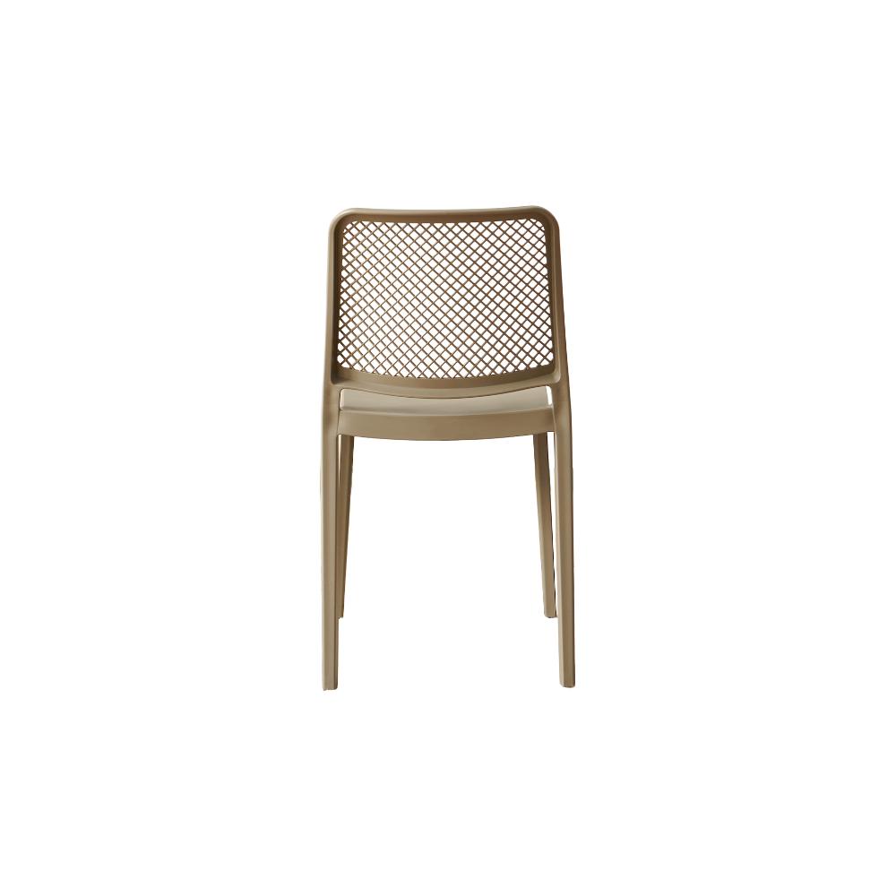 Silla Manhattan, Taupe, con Espaldar en Rejilla y Diseño Minimalista