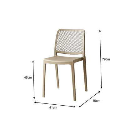 Silla Manhattan, Taupe, con Espaldar en Rejilla y Diseño Minimalista