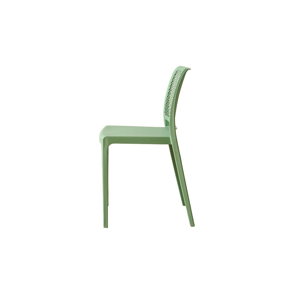 Silla Manhattan, Verde Olivo, con Espaldar en Rejilla y Diseño Minimalista