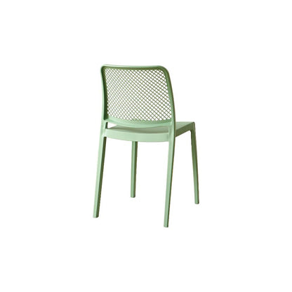 Silla Manhattan, Verde Olivo, con Espaldar en Rejilla y Diseño Minimalista