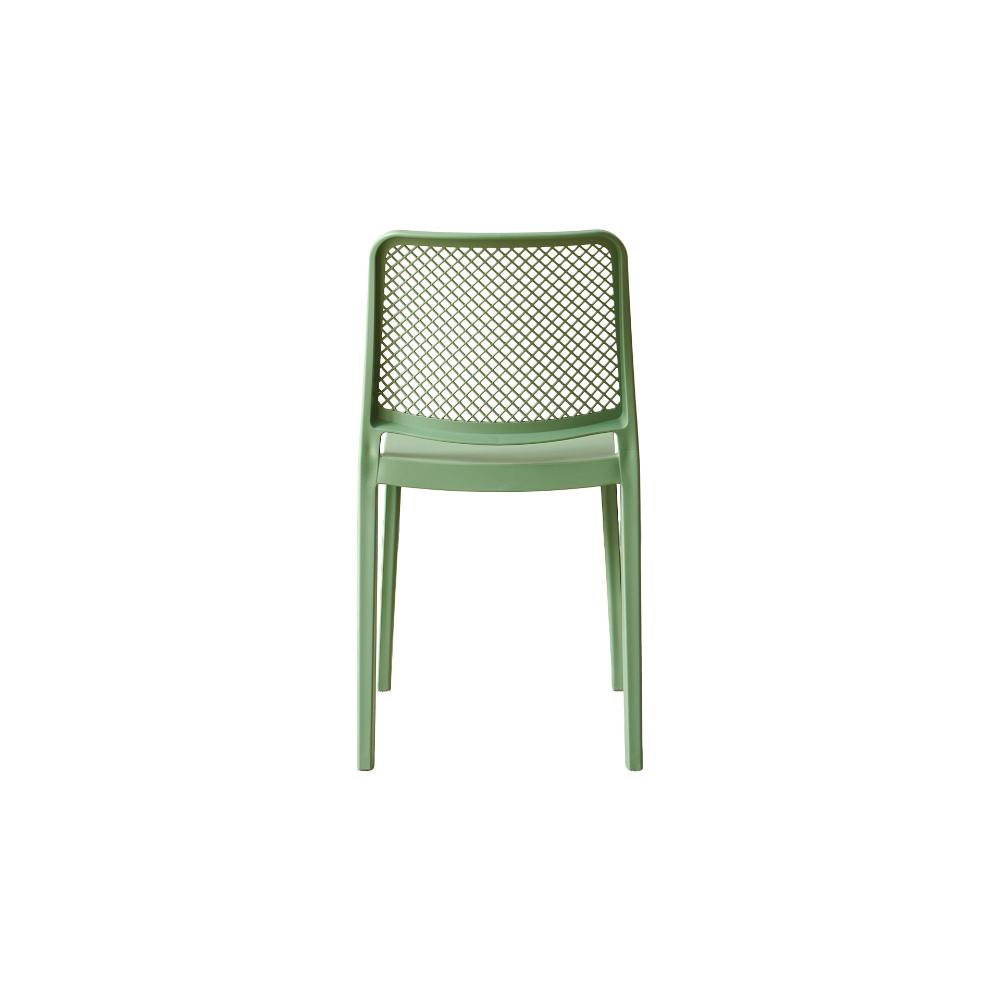 Silla Manhattan, Verde Olivo, con Espaldar en Rejilla y Diseño Minimalista
