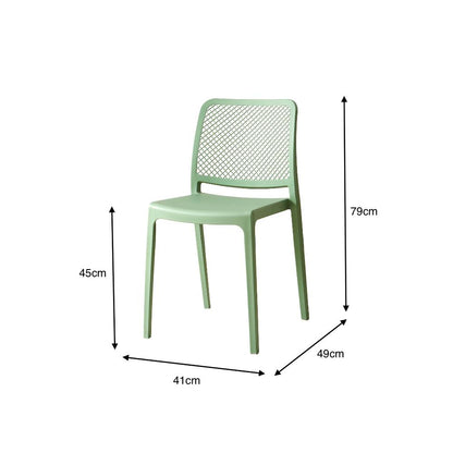 Silla Manhattan, Verde Olivo, con Espaldar en Rejilla y Diseño Minimalista