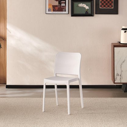 Silla Triveca, Blanco, con Espaldar Cerrado y Diseño Minimalista