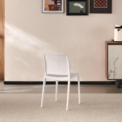 Silla Triveca, Blanco, con Espaldar Cerrado y Diseño Minimalista