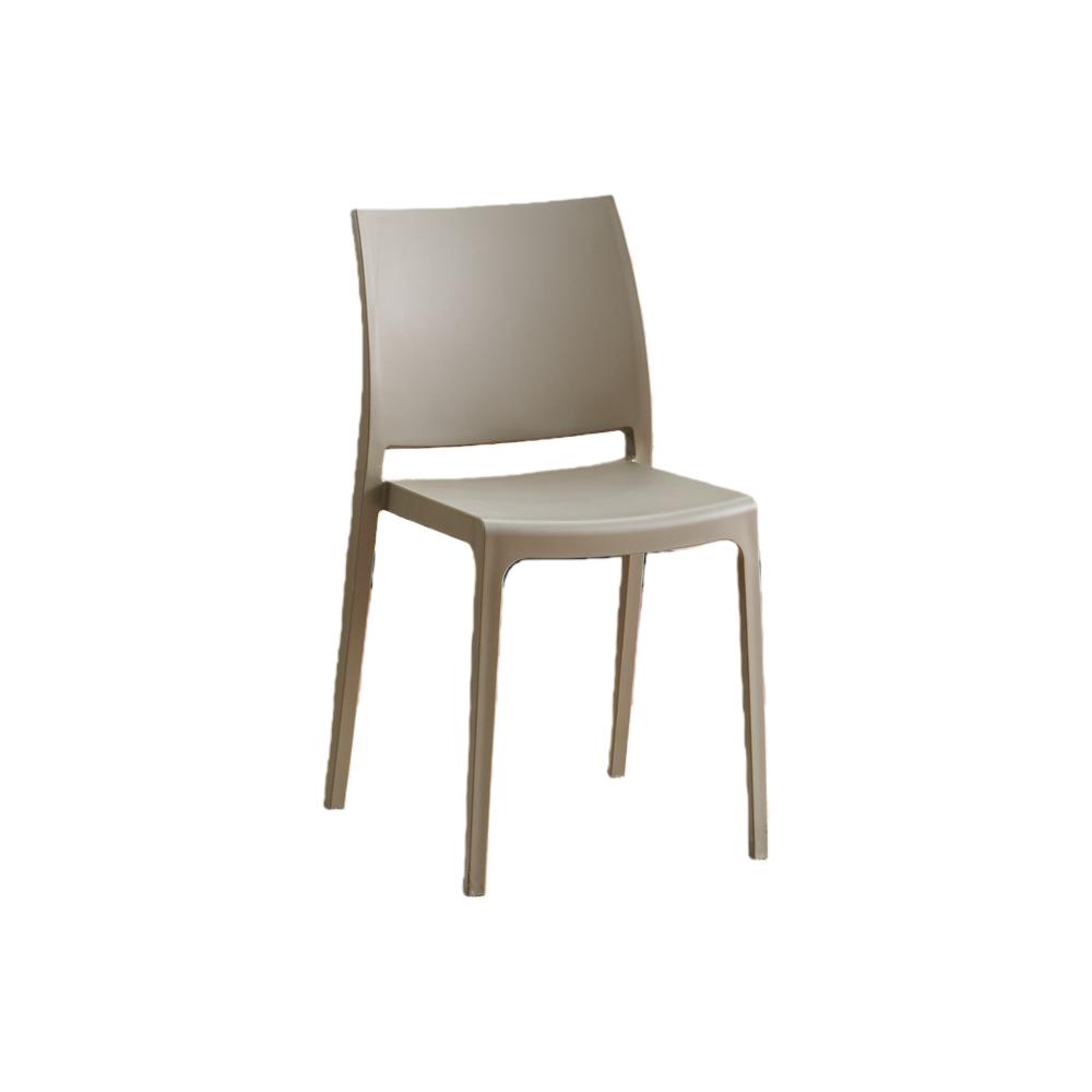 Silla Soho, Taupe, con Espaldar Cerrado y Diseño Minimalista