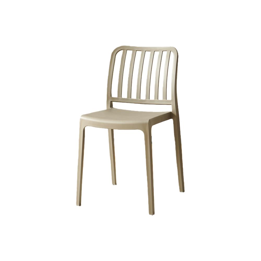 Silla Brooklyn, Taupe, con Espaldar en Rayas y Diseño Minimalista