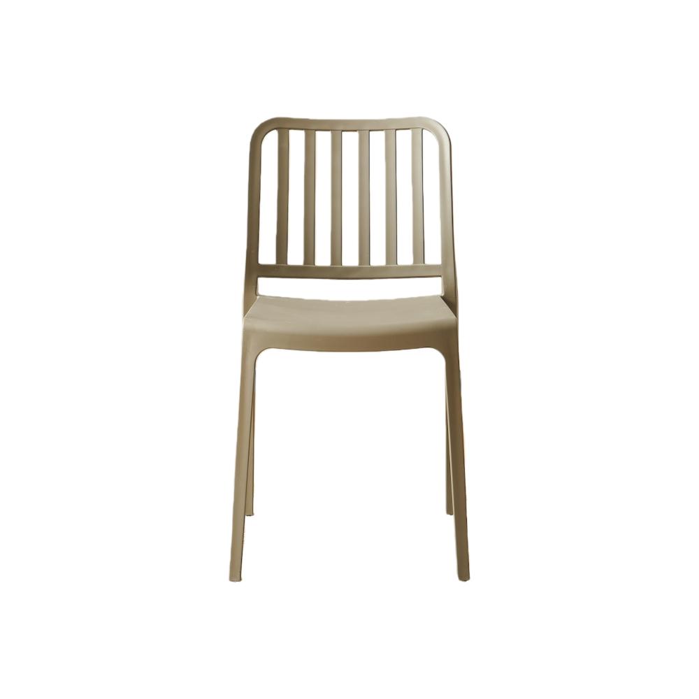 Silla Brooklyn, Taupe, con Espaldar en Rayas y Diseño Minimalista