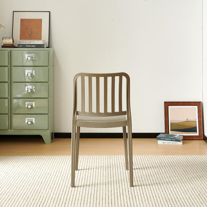 Silla Brooklyn, Taupe, con Espaldar en Rayas y Diseño Minimalista