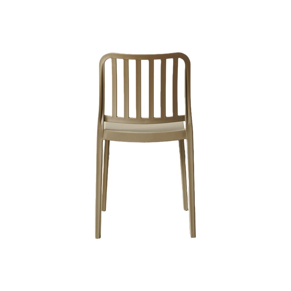 Silla Brooklyn, Taupe, con Espaldar en Rayas y Diseño Minimalista