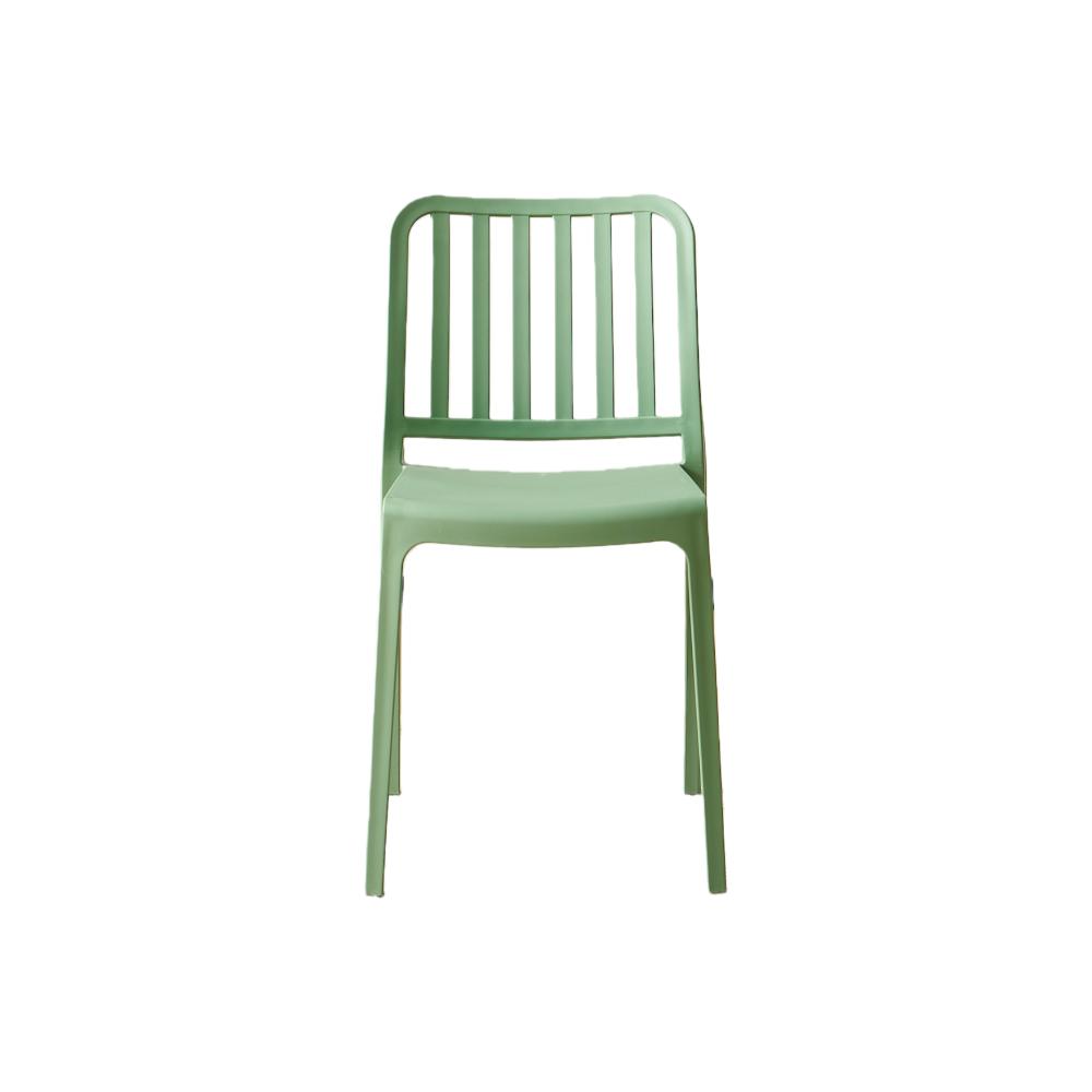 Silla Brooklyn, Verde, con Espaldar en Rayas y Diseño Minimalista