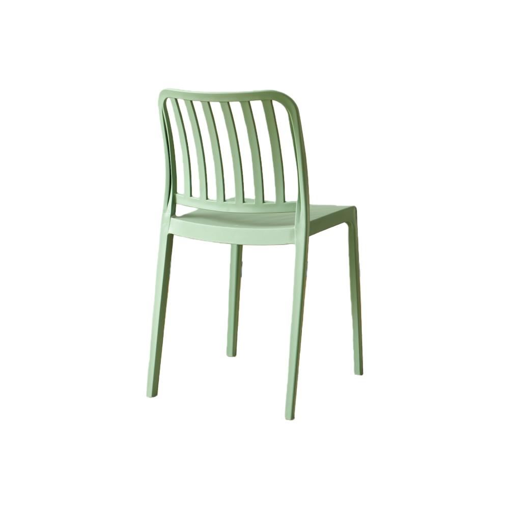 Silla Brooklyn, Verde, con Espaldar en Rayas y Diseño Minimalista