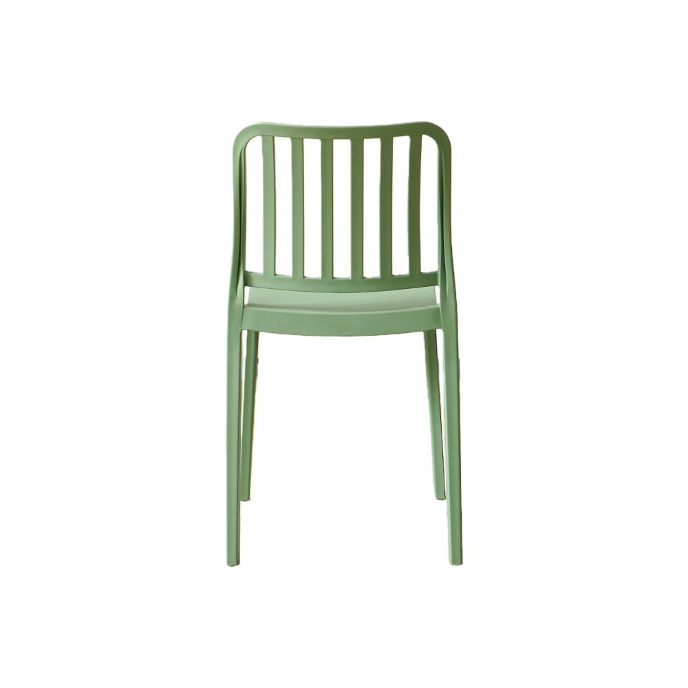 Silla Brooklyn, Verde, con Espaldar en Rayas y Diseño Minimalista