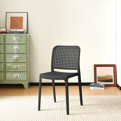 Silla Bronx , Negro, con Espaldar en Cuadrados y Diseño Minimalista