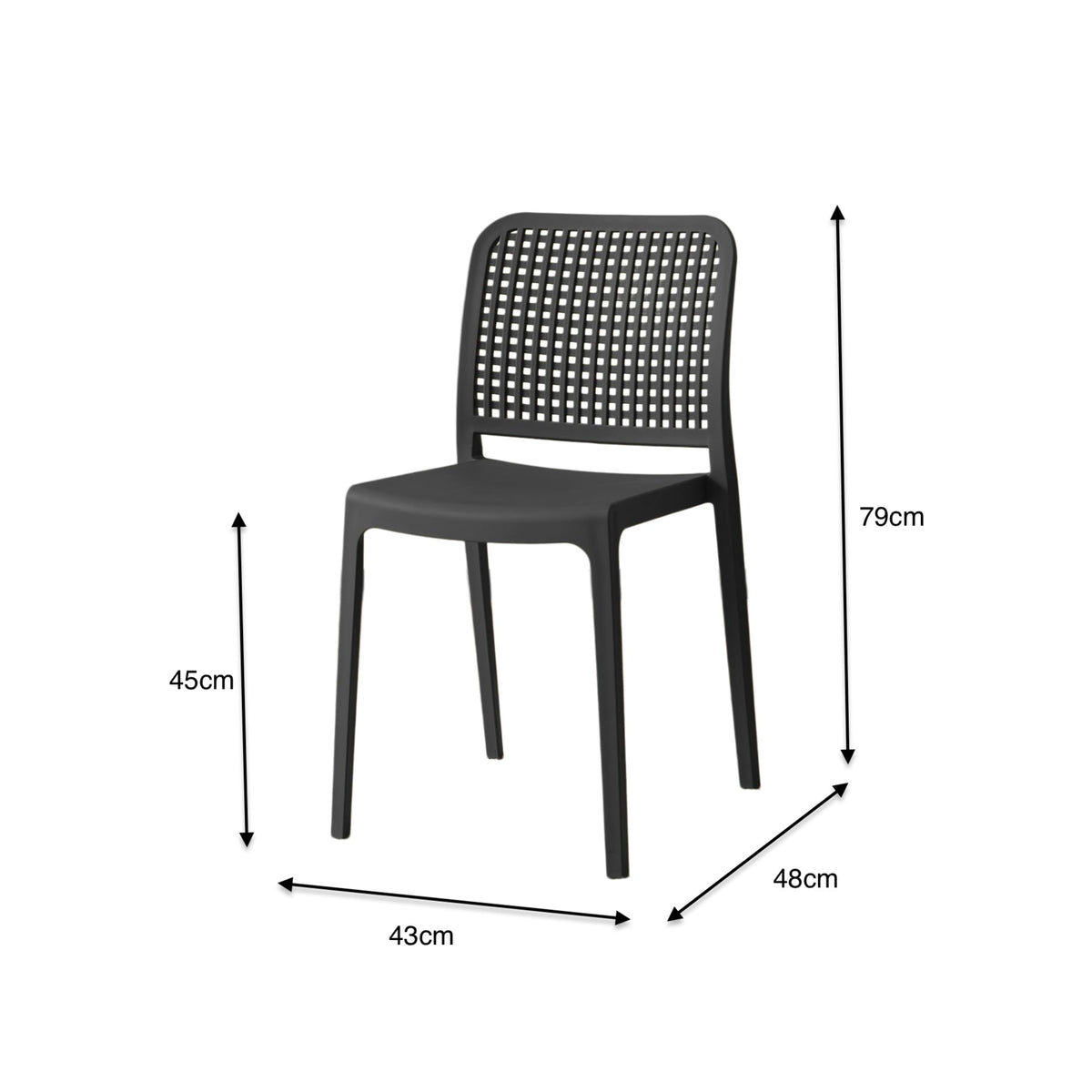 Silla Bronx , Negro, con Espaldar en Cuadrados y Diseño Minimalista