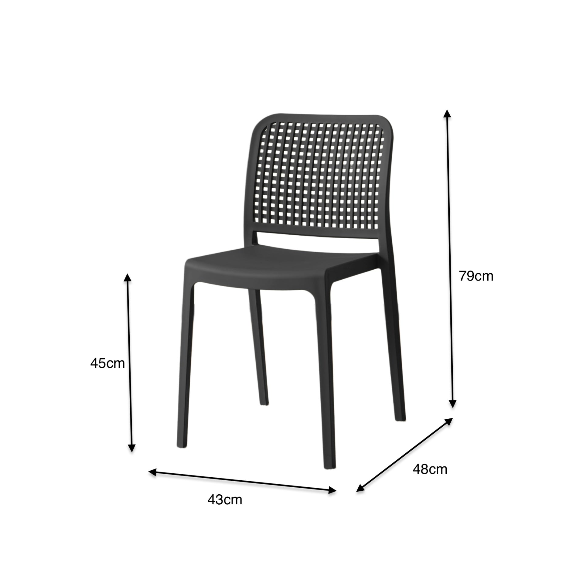 Silla Bronx , Negro, con Espaldar en Cuadrados y Diseño Minimalista