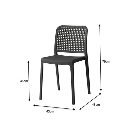 Silla Bronx , Negro, con Espaldar en Cuadrados y Diseño Minimalista